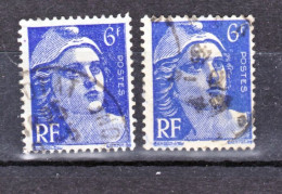 France  720a Variété Mèches Reliées Et Normal Marianne Oblitérés Used - Gebraucht