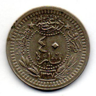 OTTOMAN EMPIRE - SULTAN MUHAMMAD V, 40 Para, Nickel, Year 4 (AH1327), KM # 766 - Otros – Asia