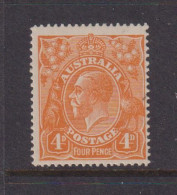 AUSTRALIA - 1914-24 George V 4d Inverted Watermark Crown Over A  Hinged Mint - Mint Stamps