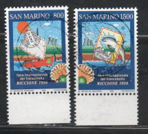 REPUBBLICA DI SAN MARINO 1998 FIERA INTERNAZIONALE DEL FRANCOBOLLO RICCIONE STAMP FAIR SERIE COMPLETA SET USATA USED - Gebruikt