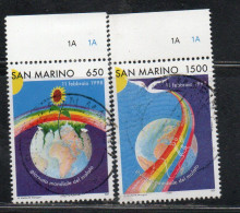 REPUBBLICA DI SAN MARINO 1998 GIORNATA DEL MALATO SICK DAY SERIE COMPLETA COMPLETE SET USATA USED OBLITERE' - Gebraucht