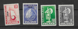 1940 MNH Iceland Mi 218-21 Postfris** - Neufs