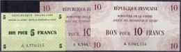 Ministere De La Guerre, 5 U. 2x 10 Francs O.D. Service Des Prisonniers De Guerre. I U. II, Selten - Other & Unclassified