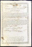 Kreditschein Der Banco Delle Due Sicilie 1806. Cassa De Privati Argento. III, In Der Falte Eingerissen - Other & Unclassified