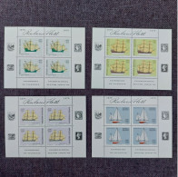 Argentina 1979 Set Sheets Ships/Buenos Aires '80 (Michel 1405/08 KLB) MNH - Blocks & Sheetlets