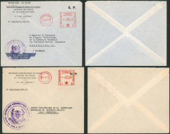 Zaïre - Lot De 2 Enveloppes (ministères Des Postes Et Télécommunications) "S.P" Période De Transition, De Kinshasa > Bru - Lettres & Documents