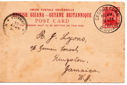 68167 - Brit Guyana - 1903 - 2¢ Schiff GAKte GEORGETOWN -> KINGSTON (Jamaica) - Guyana Britannica (...-1966)
