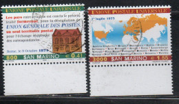 REPUBBLICA DI SAN MARINO 1999 UPU 125° ANNIVERSARIO ANNIVERSARY SERIE COMPLETA COMPLETE SET USATA USED OBLITERE' - Usati