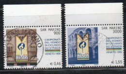 REPUBBLICA DI SAN MARINO 1999 CICLISMO SU STRADA ROAD CYCLING SERIE COMPLETA COMPLETE SET USATA USED OBLITERE' - Used Stamps