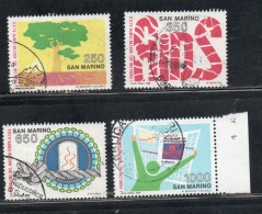 REPUBBLICA DI SAN MARINO 1988 AIDS SERIE COMPLETA COMPLETE SET USATO USED OBLITERE' - Usati