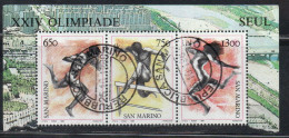REPUBBLICA DI SAN MARINO 1988 ATLETI SAMMARINESI ALLA XXIV OLIMPIADE DI SEUL OLYMPIC GAMES SERIE BLOCCO BLOCK SET USATO - Used Stamps