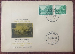 TURKEY,TURKEI,TURQUIE ,AMASYA  ,STAMP,ISSUE OF CHIEF TOWNS  ,1958 ,COVER - Covers & Documents