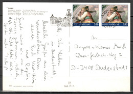 MiNr. 1030 (2x), Restaurierung Der Sixtinischen Kapelle, Auf Postkarte Nach Deutschland; B-1958 - Covers & Documents