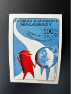 Madagascar Madagaskar 1992 Mi. 1387 B ND IMPERF Journée Mondiale De La Poste Weltposttag World Post Day Joint Issue - Madagaskar (1960-...)