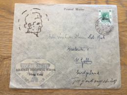 Hong Kong 1949 Einzelfrankatur In Die Schweiz - Lettres & Documents