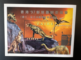 Congo Zaire 1997 Mi. Bl. 63 I Overprint Surchargé Hong Kong '97 Dinosaures Dinosaurier Dinosaurs - Prehistorisch