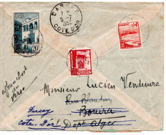 68187 - Marokko - 1952 - 20F Haus MiF A Bf FES -> BOUIRA (Algerien), Nachgesandt N DARCEY (Frankreich) - Covers & Documents