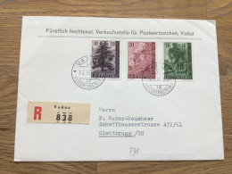 Liechtenstein 1957 FDC R- Brief In Die Schweiz - Lettres & Documents