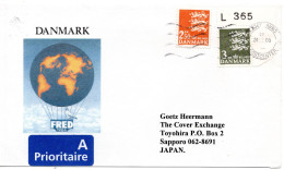 68192 - Dänemark - 2000 - 3Kr Wappen M Marginalnr MiF A LpBf KOEBENHAVNS POSTCENTER -> Japan - Storia Postale