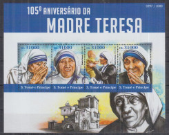 N13. S.Tome Principe MNH 2015 Religion - St. Mother Teresa - Madre Teresa