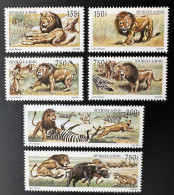 Bénin 2001 Mi. 1324 - 1326 Lions Africains Lion Löwe Faune Fauna Zèbre Zebra Buffle MNH** - Felinos