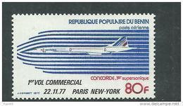 Bénin PA  N° 278 XX 1er Vol Commercial De Concorde Paris-New York, Sans Charnière, TB - Bénin – Dahomey (1960-...)