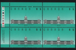 Canada 1988-92 MNH Sc 1183i $5 Bonsecours Market UL Plate Block - Números De Planchas & Inscripciones