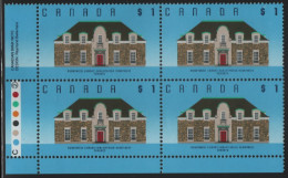 Canada 1988-92 MNH Sc 1181ii $1 Runnymede Library LL Plate Block - Plate Number & Inscriptions
