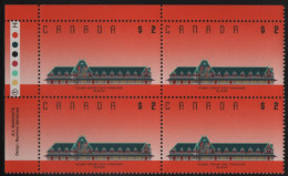 Canada 1988-92 MNH Sc 1182 $2 McAdam Railway Station UL Plate Block - Plate Number & Inscriptions