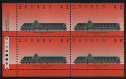 Canada 1988-92 MNH Sc 1182 $2 McAdam Railway Station LL Plate Block - Plate Number & Inscriptions