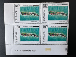 Sénégal 1997 Mi. 1472 Mémorial Gorée Almadies Surchargé Overprint UNESCO Ile Island Insel Block Of 4 Bloc Coin Daté - Sénégal (1960-...)