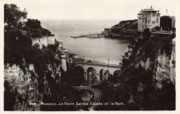 MONACO - Le Ravin Sainte Devote Et Le Port - Bord De Mer - Carte Postale Ancienne - Autres & Non Classés