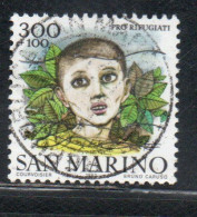 REPUBBLICA DI SAN MARINO 1982 PRO RIFUGIATI REFUGEES LIRE 300 + 100 USATO USED OBLITERE' - Used Stamps