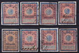 AUSTRIA 1910 - 8 Stempelmarken ... - Fiscales