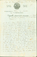 LAS Lettre Autographe Signature Martin De Vignolle Comte De Marsillargues Général Révolution Empire - Politisch Und Militärisch