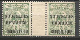 NOUVELLE HEBRIDE N° 15 En Paire NEUF*  TRACE DE CHARNIERE   / Hinge  / MH - Unused Stamps