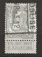 N°78, 50c Gris Rectang GRANDGLISE /1912 - 1905 Grosse Barbe