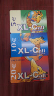 Set Xl Call 3 Prepaidcards 5+10+20 Euro Belgium Used  Rare - Cartes GSM, Recharges & Prépayées