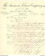ADELAIDE Australie COURRIER 1895  THE AMERICAN TOBACCO Company  + Proclamation  Notice To Cigarette Smokers  * Z73 - Australia