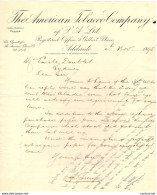 ADELAIDE Australie COURRIER 1895  THE AMERICAN TOBACCO Company  + Proclamation  Notice To Cigarette Smokers  * Z73 - Australien