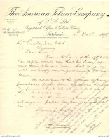ADELAIDE Australie COURRIER 1895  THE AMERICAN TOBACCO Company  + Proclamation  Notice To Cigarette Smokers  * Z73 - Australia