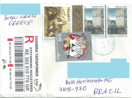 COVER GREECE TO BRAZIL 2023 REGISTERED - Lettres & Documents