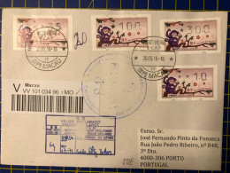 ATM LABEL-YEAR OF THE MONKEY- VALUE DECLARED COVER TO PORTUGAL, FINE AND RARE - Automatenmarken