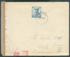N°598 - 1Fr.75 Savant Obl. Sc HEVERLEE Sur Lettre Censurée Du 30-4-1943 Vers Bâle (CH). -  21385 - Covers & Documents