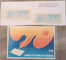 1985 ( 2 Vignettes Neuves Type Carrier ) + 1 Carte Postale 1982 Neuve Qui Represente Le Type Des Vignettes - 1985 Papier « Carrier »