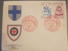 OBLITERATION LA CROIX ROUGE ET LA POSTE MARSEILLE 1960 - Croce Rossa