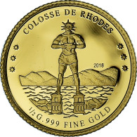 Monnaie, Côte D'Ivoire, Colosse De Rhodes, 100 Francs CFA, 2018, FDC, Or - Ivory Coast