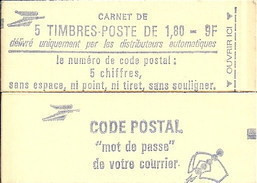 CARNET 2220-C 1 Liberté De Delacroix "CODE POSTAL", Fermé Bas Prix Parfait état RARE - Modern : 1959-...