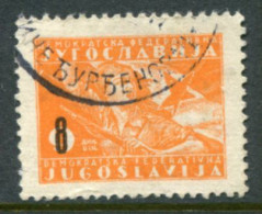 YUGOSLAVIA 1946  Surcharge 8 On 9 D. Thin Paper Used.  Michel 493z - Gebruikt