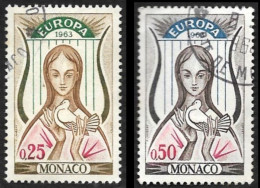 MONACO  1963  -  Y&T  618 Et 619 -  Europa - Lyre -  Oblitérés - Oblitérés